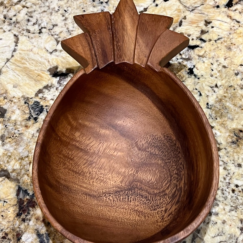 Pineapple Hand Carved Wooden Bowl